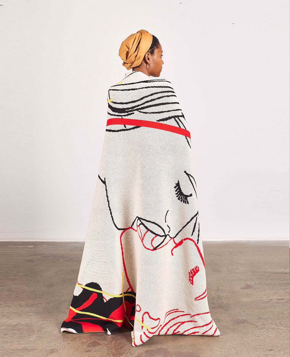 ミュージシャン NILDUE NDNU ABSTRACT ART BLANKET / BEIGE NDNU ABSTRACT ART BLANKET | NIL DUE / NIL UN TOKYO