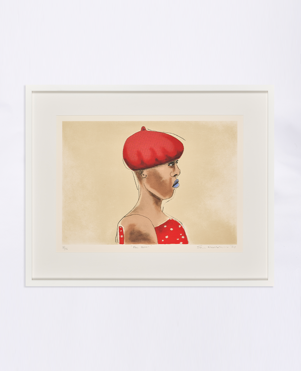 Sam Nhlengethwa 'Red Beret' (2023)