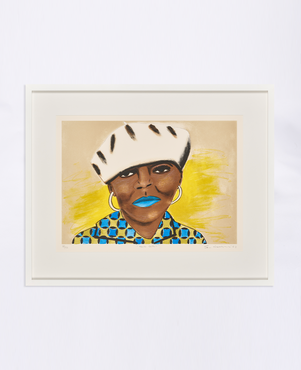 Sam Nhlengethwa 'White Beret' (2023)